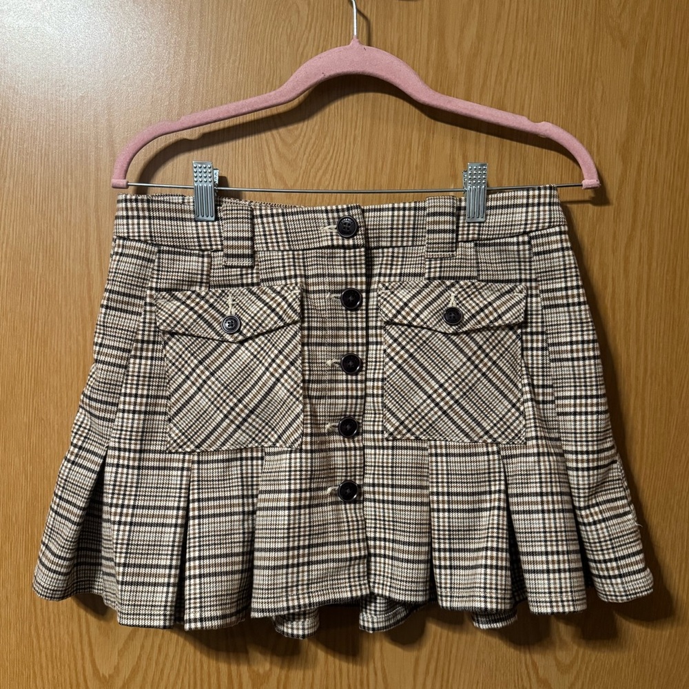 American Eagle Plaid Pleated Skirt